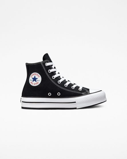 Zapatos Plataforma Converse Chuck Taylor All Star Lift Altas Niña Negras Blancas Negras | PE 0W52L8